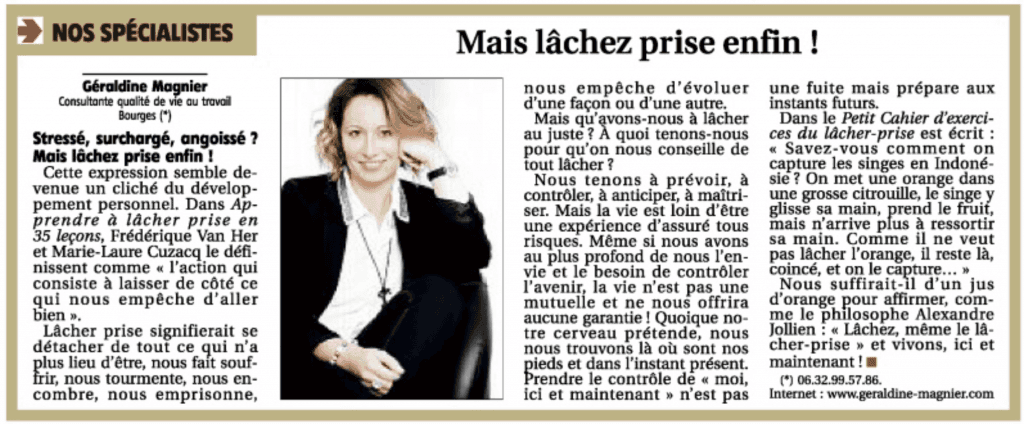 Mais lâchez-prise enfin !
