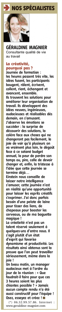 La créativité ? Parlons-en !